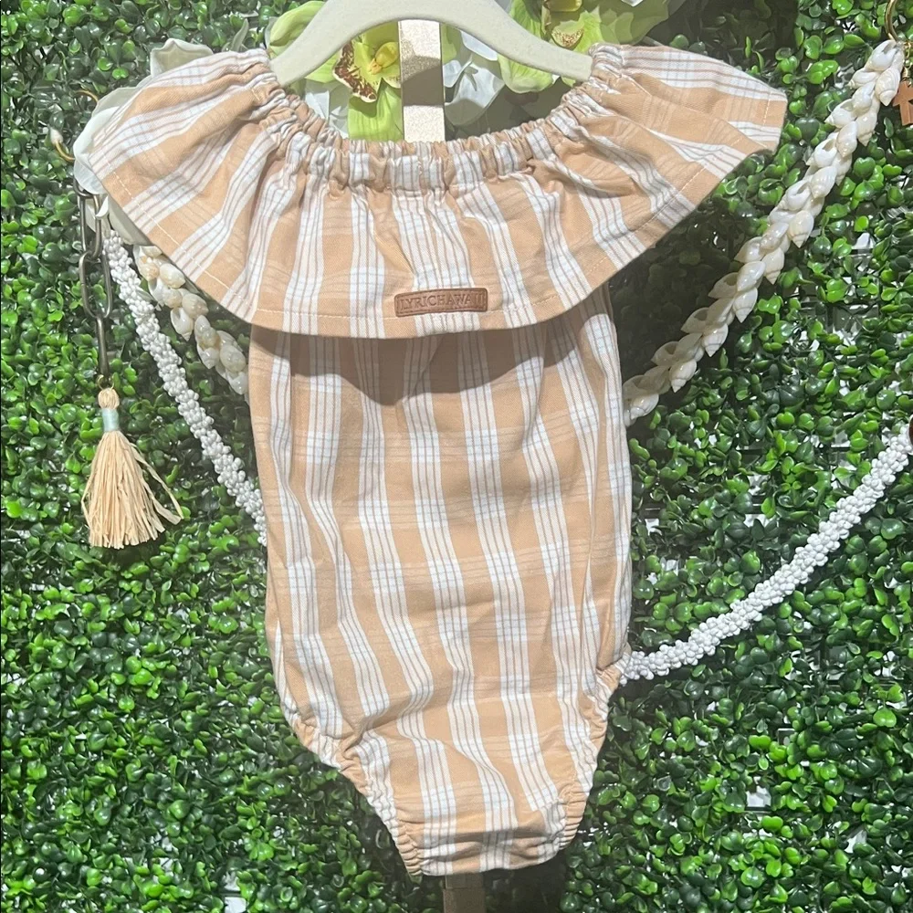 Lyric Hawaii MUUMUU PALAKA Off Shoulder ONESIE 6-12MO